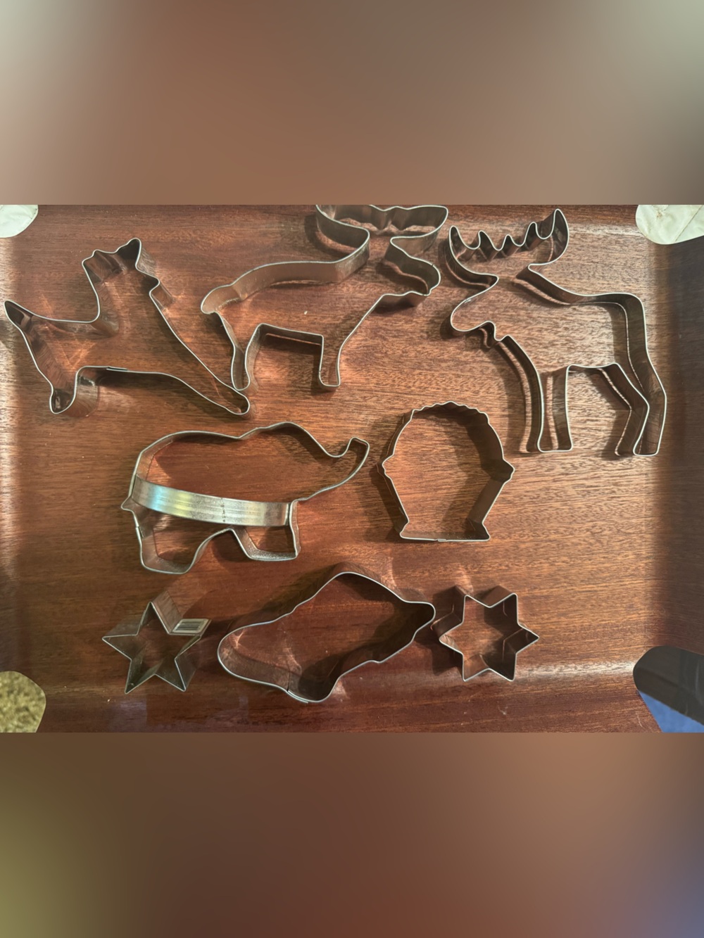 Vintage Assorted Metal Animal & Star Cookie Cutters - Silver